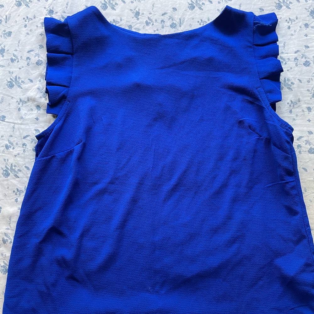 Ruffle/Scalloped Sleeve Blouse